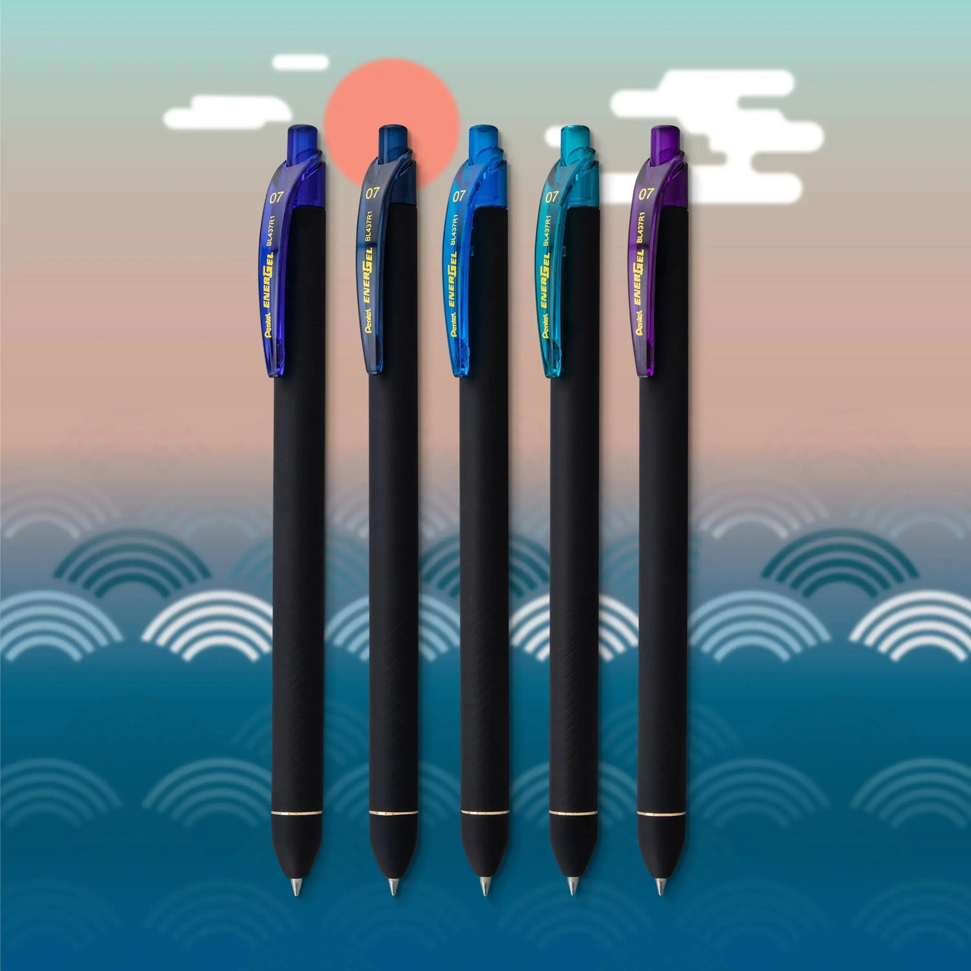 Pentel EnerGel Kuro Shades Packs, Liquid Gel Pen, 0.7mm, Assorted Ink - Pentel of America, Ltd.