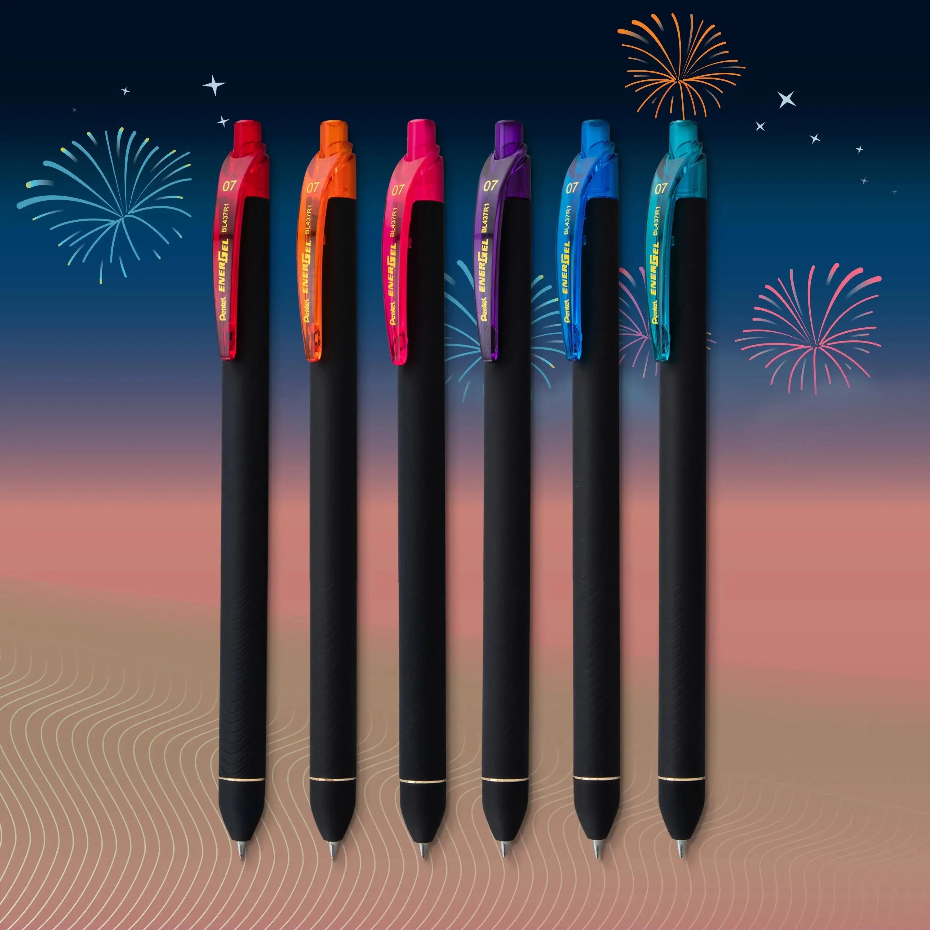 Pentel EnerGel Kuro Shades Packs, Liquid Gel Pen, 0.7mm, Assorted Ink - Pentel of America, Ltd.