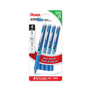 Pentel EnerGel RTX Liquid Gel Pen, Medium (0.7mm), Blue Ink, 4 - pk (BLN77PF4C) - Pentel of America, Ltd.