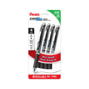Pentel EnerGel RTX Liquid Gel Pens, Bold (1.0mm), Black Ink, 4 - pk (BL80PF4A) - Pentel of America, Ltd.
