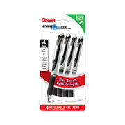 Pentel EnerGel RTX Liquid Gel Pens, Medium (0.7mm), Black Ink, 4 - pk (BL77PF4A) - Pentel of America, Ltd.