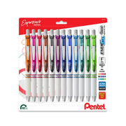 Pentel EnerGel RTX Pearl Liquid Gel Pen, (0.5mm) Needle Tip, Fine Line, Asstd. Ink, 12 - Pk - Pentel of America, Ltd.