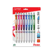 Pentel EnerGel RTX Pearl Liquid Gel Pen, Right Brain Expressions Pack, (0.5mm) Needle Tip, Fine Line, Asstd. Ink, 8 - Pk - Pentel of America, Ltd.