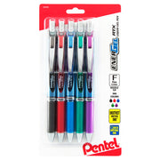 Pentel EnerGel RTX Retractable Liquid Gel Pen, (0.5mm) Needle Tip, Fine Line, Assorted Ink, 5-Pk - Pentel of America, Ltd.
