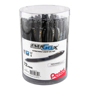Pentel EnerGel - X Retractable Gel Pen, (0.7mm) Med. line, 72 pcs Canister - Pentel of America, Ltd.