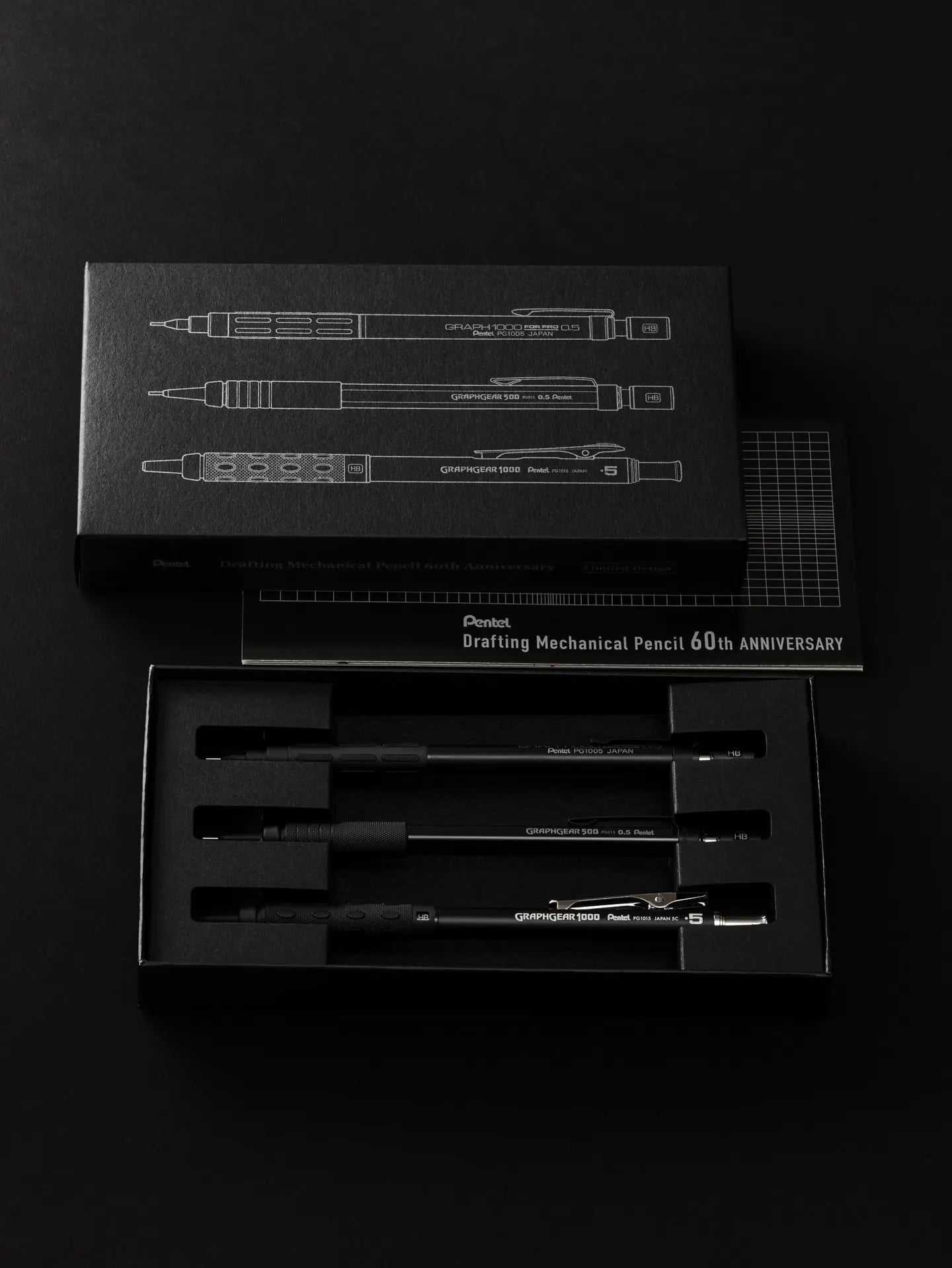 Pentel GraphGear/Graph Black Edition, Mechanical Drafting Pencils