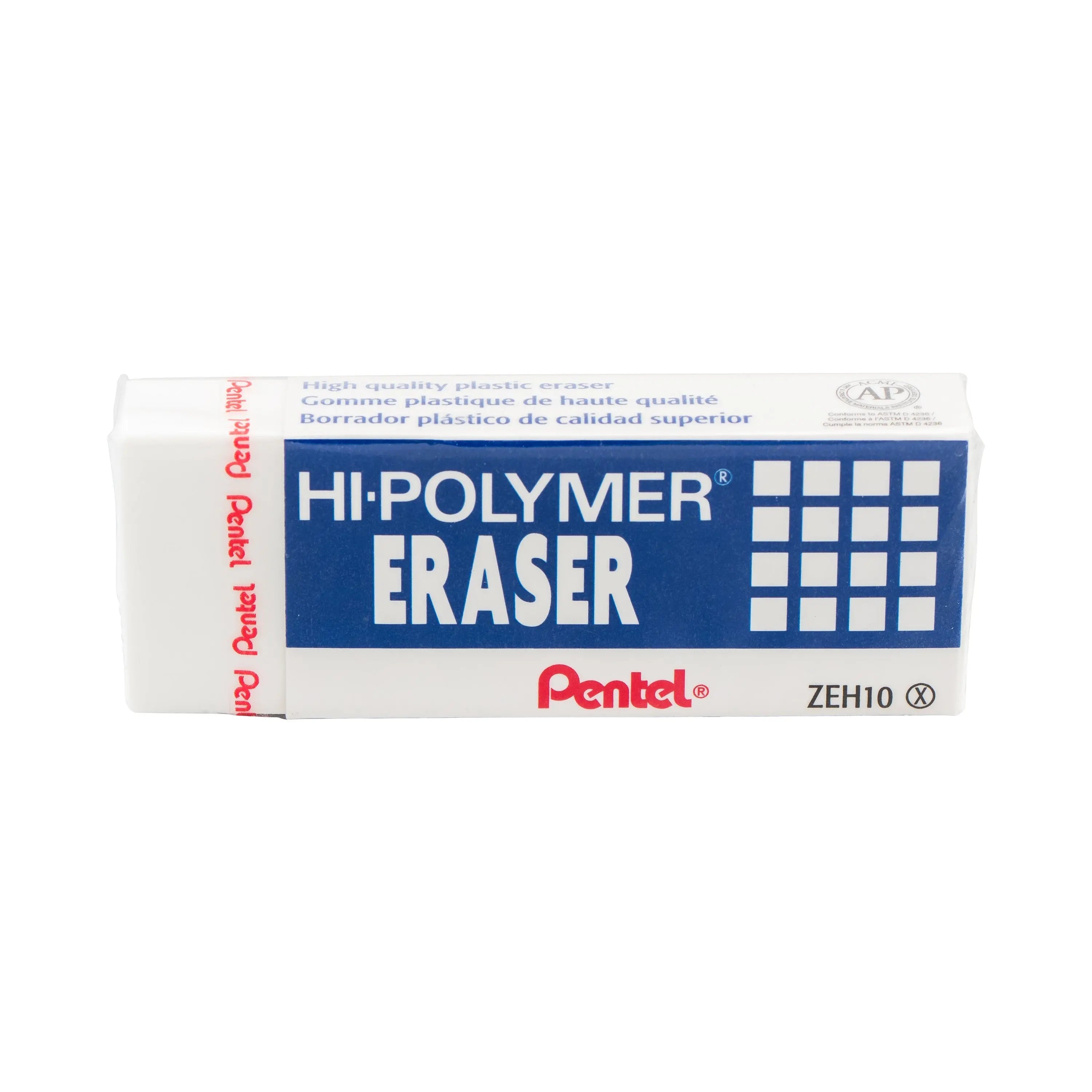 Pentel Hi-polymer Block Eraser Large, White, 14-pk Box w/ Window  - Pentel of America, Ltd.