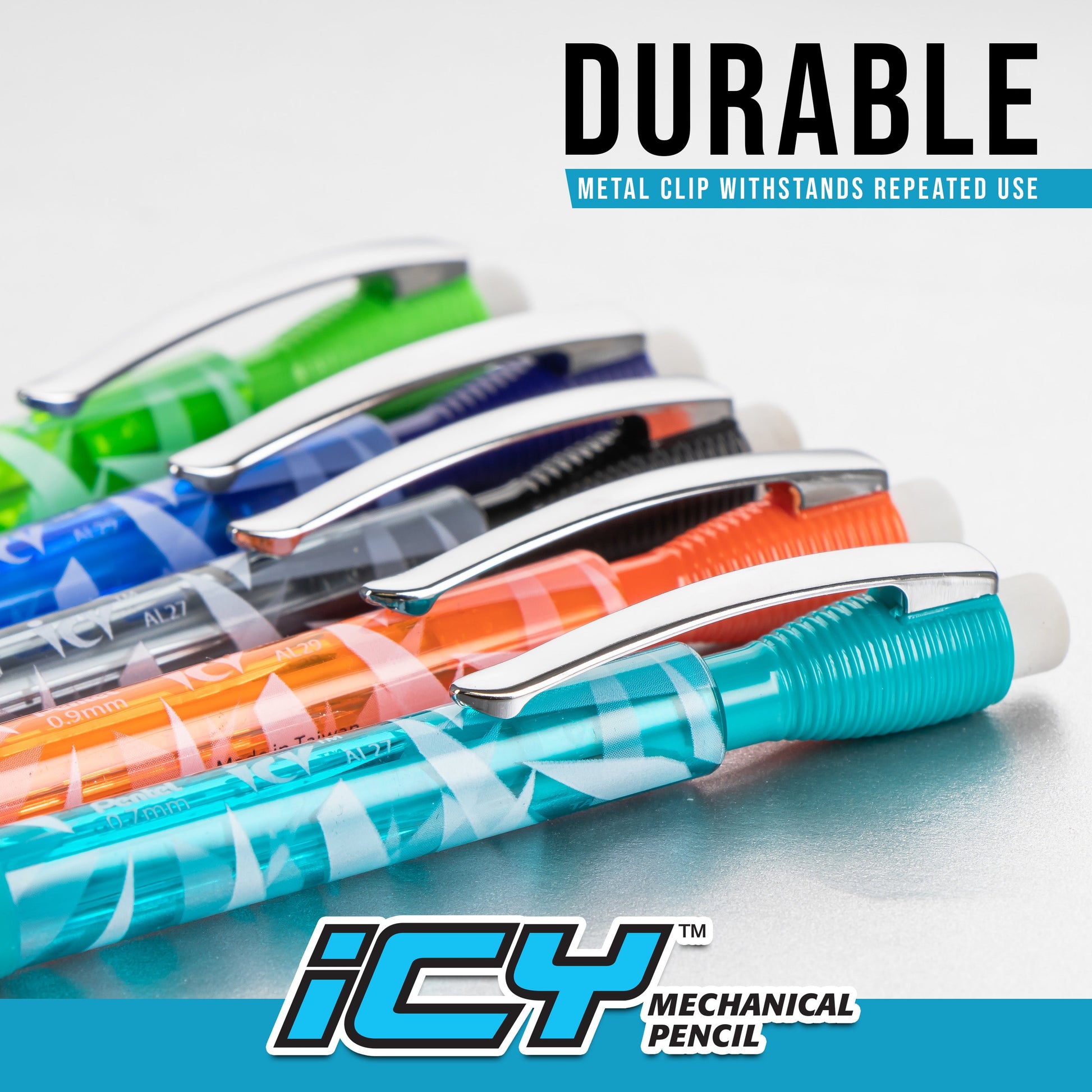 Pentel ICY (0.5mm) Mechanical Pencil, Assorted Barrels, 2-Pk with Lead - Pentel of America, Ltd.
