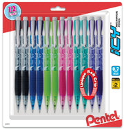 Pentel Icy Razzle - Dazzle Mechanical Pencil, (0.7mm), Assorted Barrels, Color May Vary, Pack of 12 (AL27RDBP12M) - Pentel of America, Ltd.