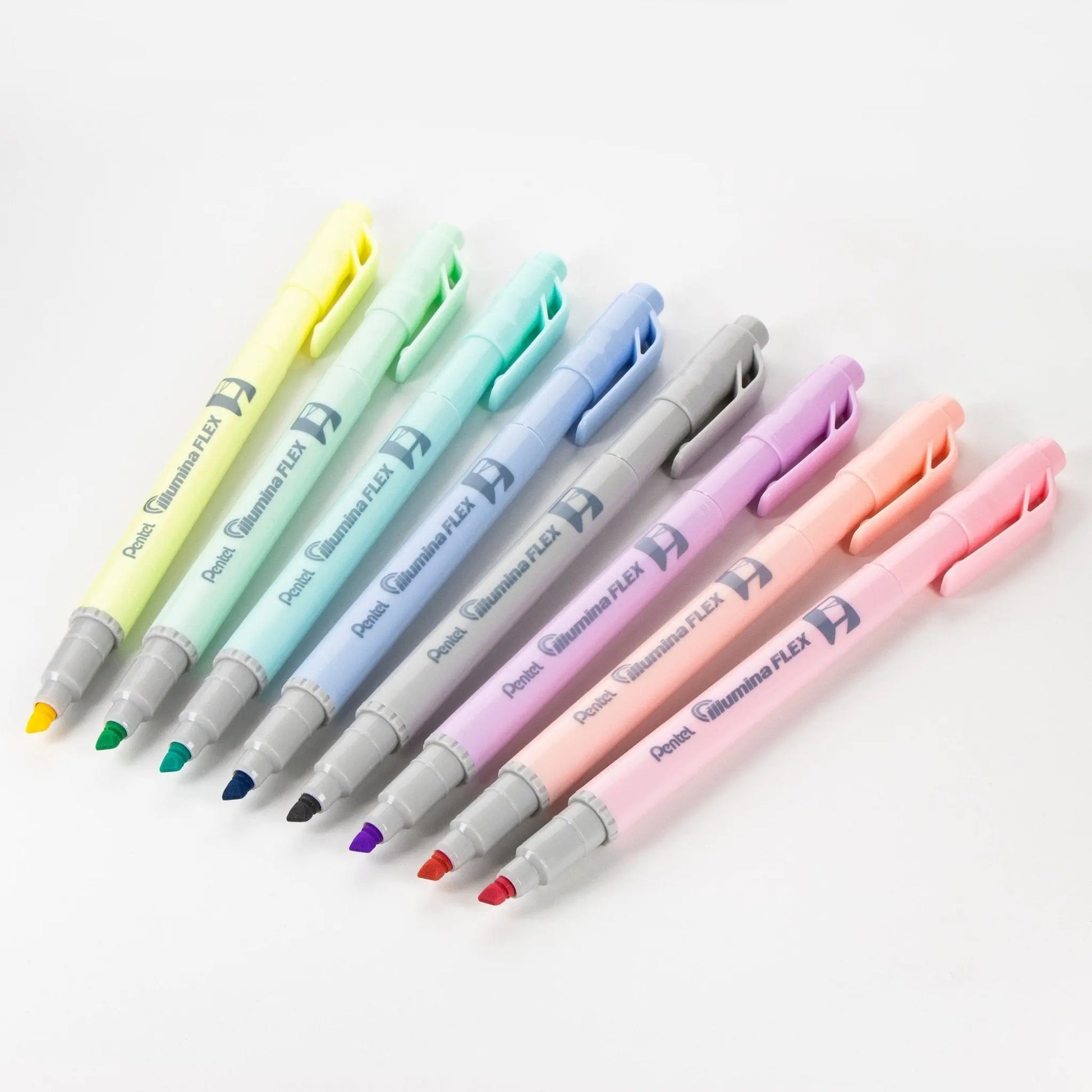  Pentel Illumina Flex Twin Tip Highlighter, 8 Asst. Colors, 8 - Pk Box - Pentel of America, Ltd.