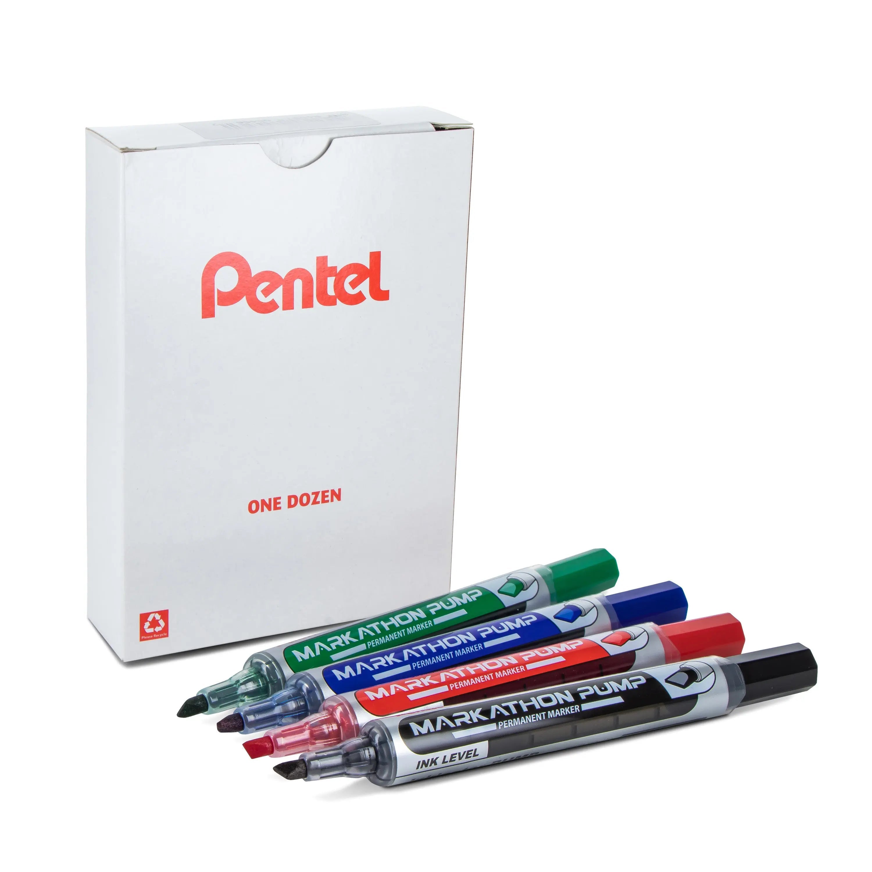 Pentel Markathon Pump Permanent Marker, Chisel Tip, Assorted Ink - Pentel of America, Ltd.