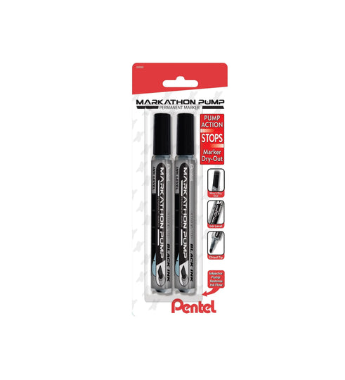 Pentel Markathon Pump Permanent Marker, Chisel Tip, Assorted Packs - Pentel of America, Ltd.