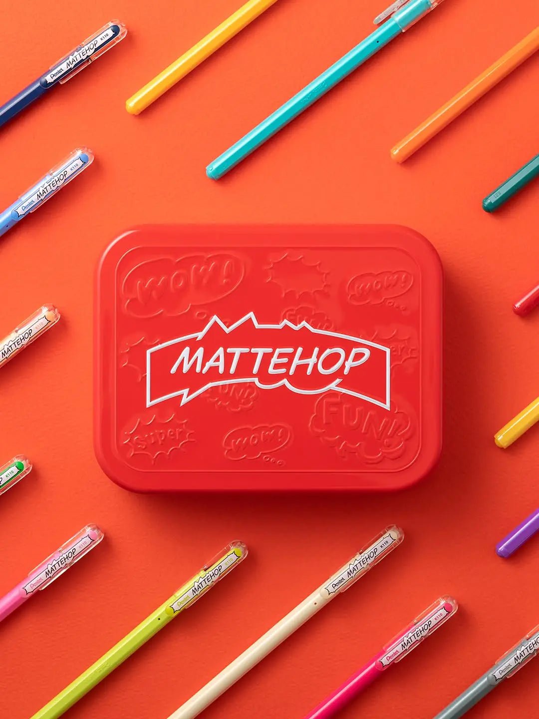 Pentel MATTEHOP Color Gel Pen Set, (1.0 mm), 21 Colors, with Metal Box - Pentel of America, Ltd.