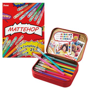 Pentel MATTEHOP Color Gel Pen Set, (1.0 mm), 21 Colors, with Metal Box - Pentel of America, Ltd.