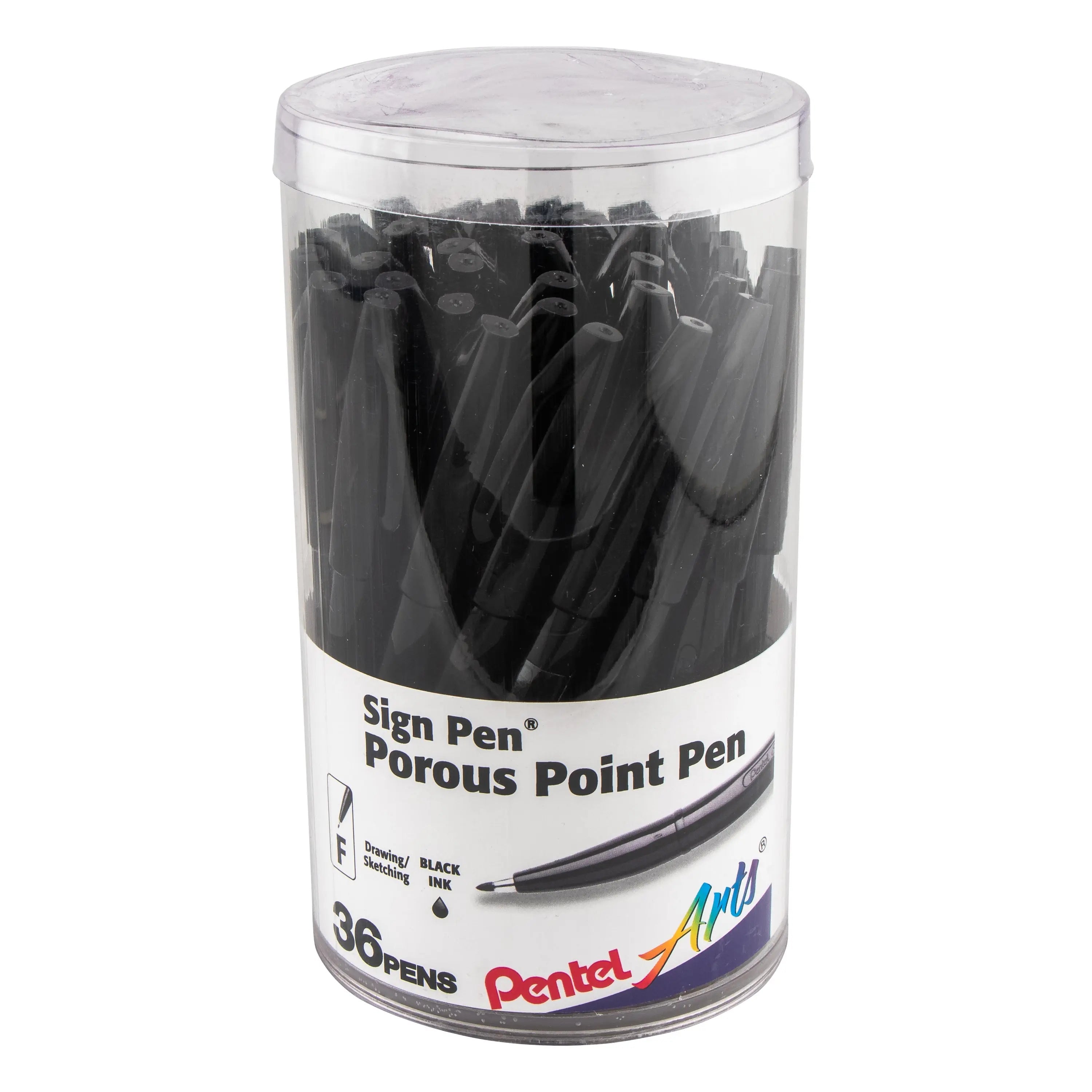 Pentel Pentel Arts Sign Pen, Fiber-tipped, 36-pk Canister - Pentel of America, Ltd.