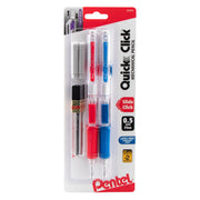 Pentel QUICK CLICK Mechanical Pencil (0.5mm) with Lead and (2) Eraser Refills, 2-Pk - Pentel of America, Ltd.