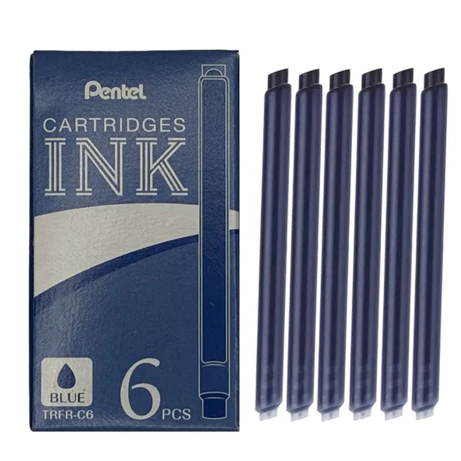 Pentel Refill Ink for Tradio Fountain Pen (TRF94), Blue Ink, 1 - Box (6 - Refills) - Pentel of America, Ltd.