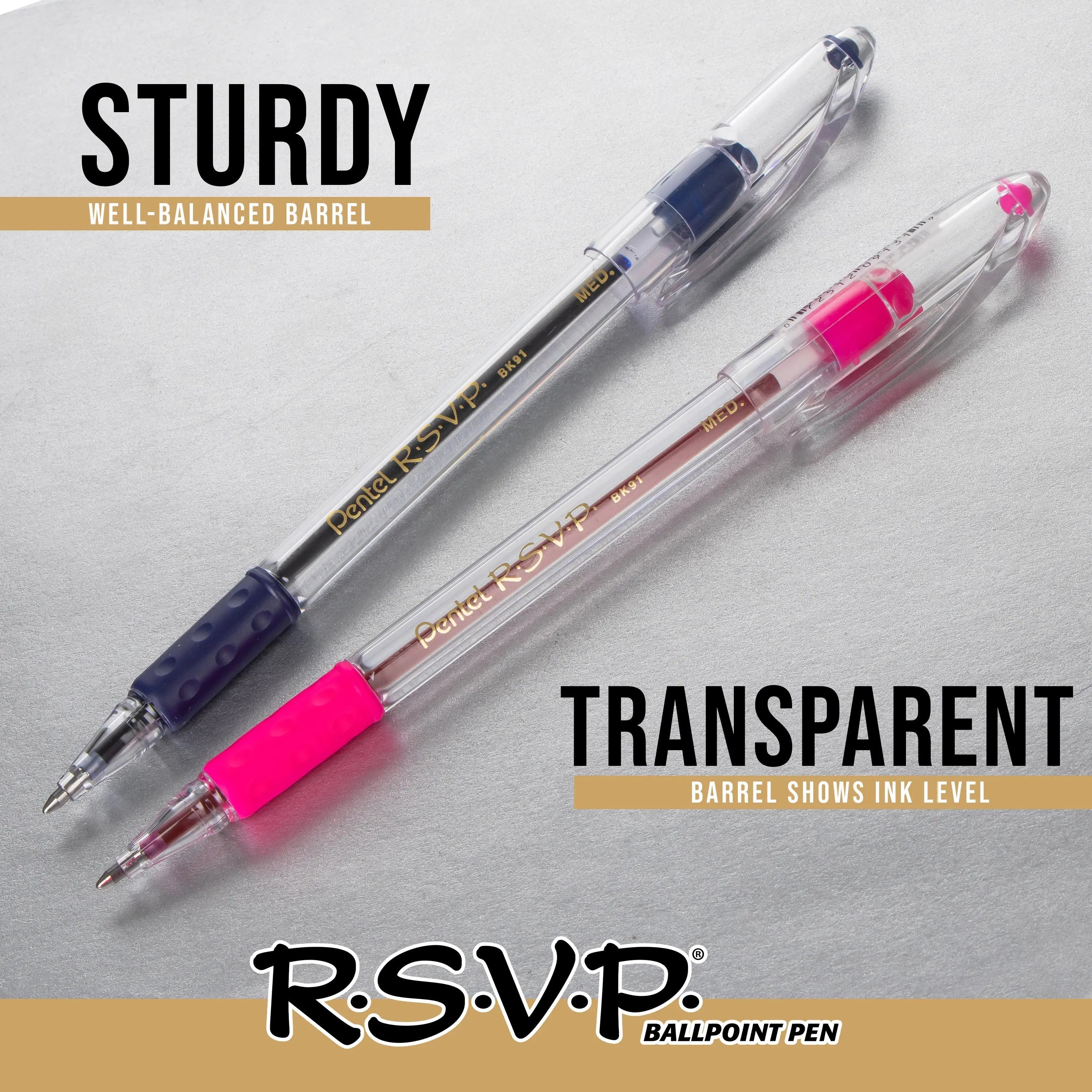 Pentel RSVP Ballpoint Pen (0.7mm) Fine Line 72 - pk Canister Pack for Office & School - Pentel of America, Ltd.