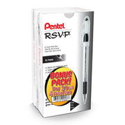 Pentel RSVP Ballpoint Pen, (0.7mm) Fine Line, Black Ink Buy 20, get 4 more FREE - Pentel of America, Ltd.