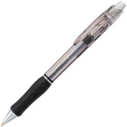 Transparent barrel ballpoint pen with black grip and retractable tip, designed for smooth writing and premium performance, ideal for everyday use and art supplies.