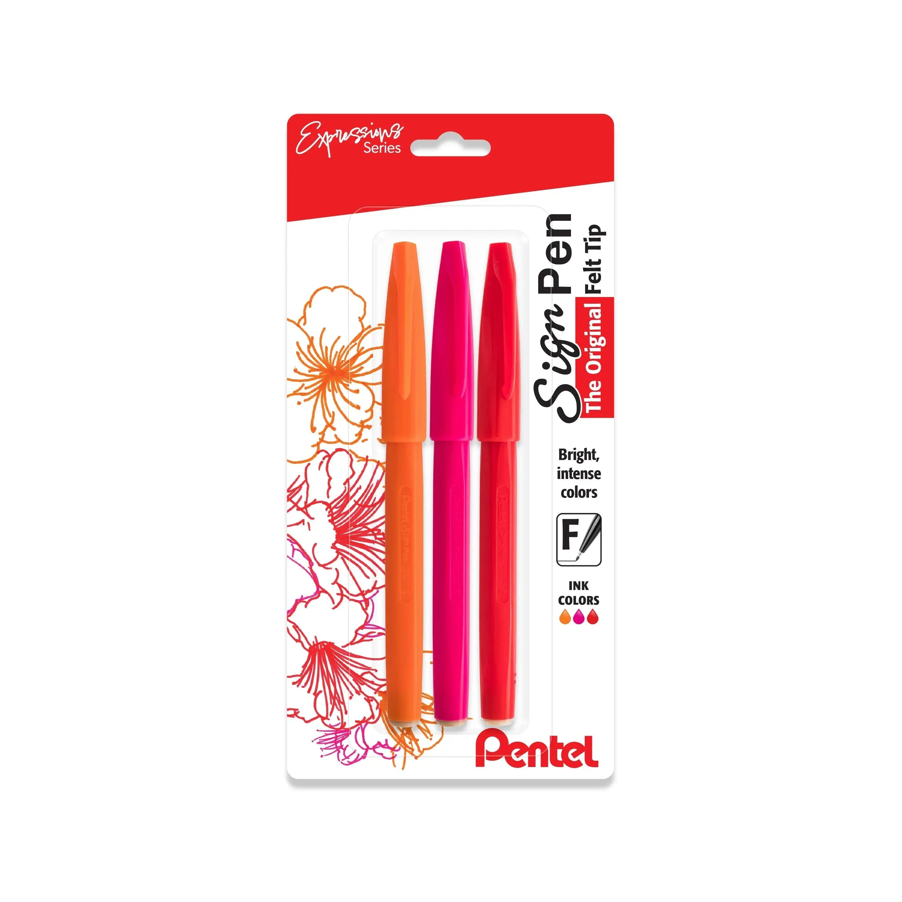 Pentel Sign Pen Expressions Packs - Fiber-Tipped 0.8mm Asstd