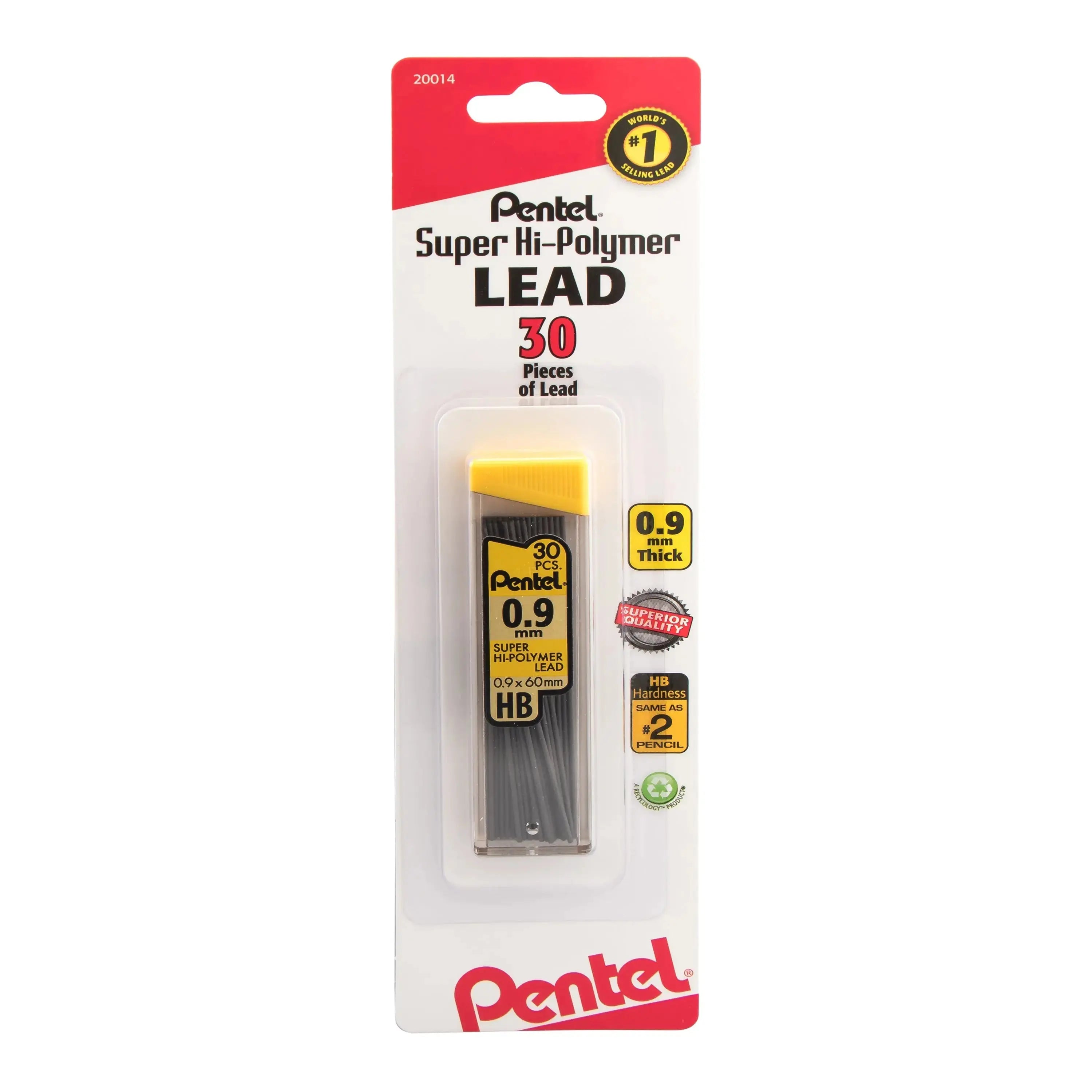 Pentel Super Hi-Polymer Lead Refill (0.9mm) Thick, HB, 30 pcs/Tube 1-Pk - Pentel of America, Ltd.