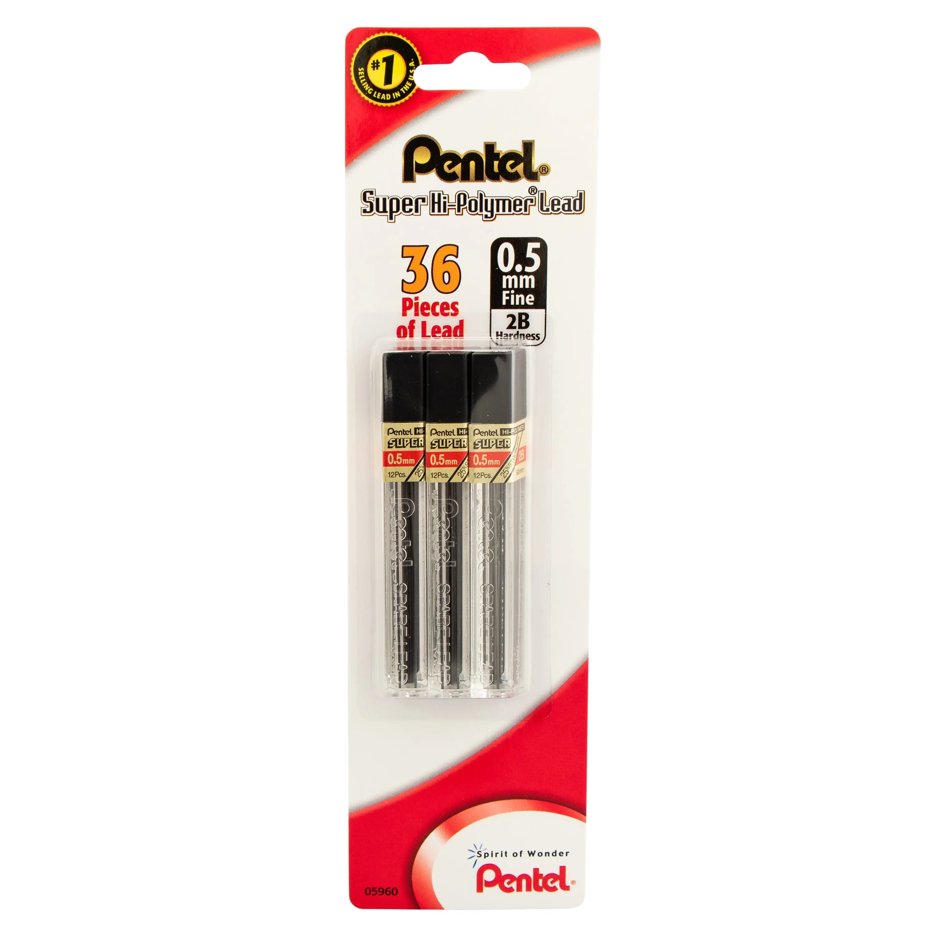 Pentel Super Hi-Polymer Lead Refill, 12 pcs/Tube, Assorted Lead Sizes, Packs - Pentel of America, Ltd.