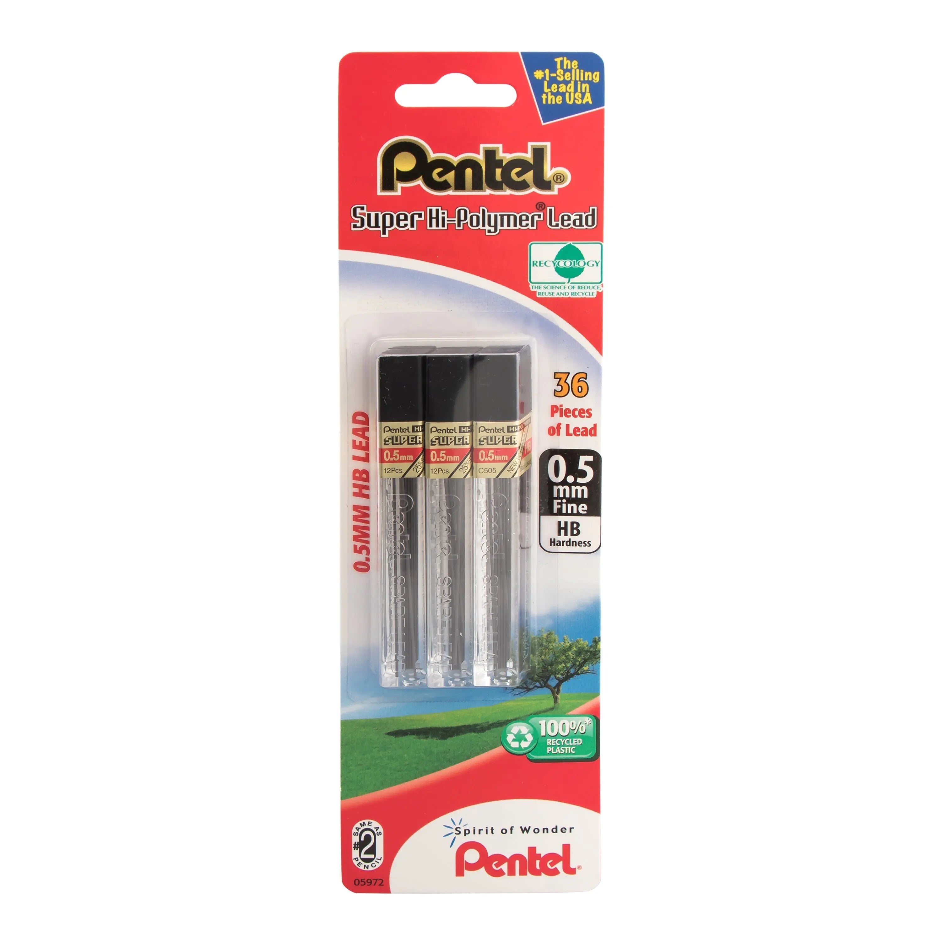 Pentel Super Hi-Polymer Lead Refill, 12 pcs/Tube, Assorted Lead Sizes, Packs - Pentel of America, Ltd.