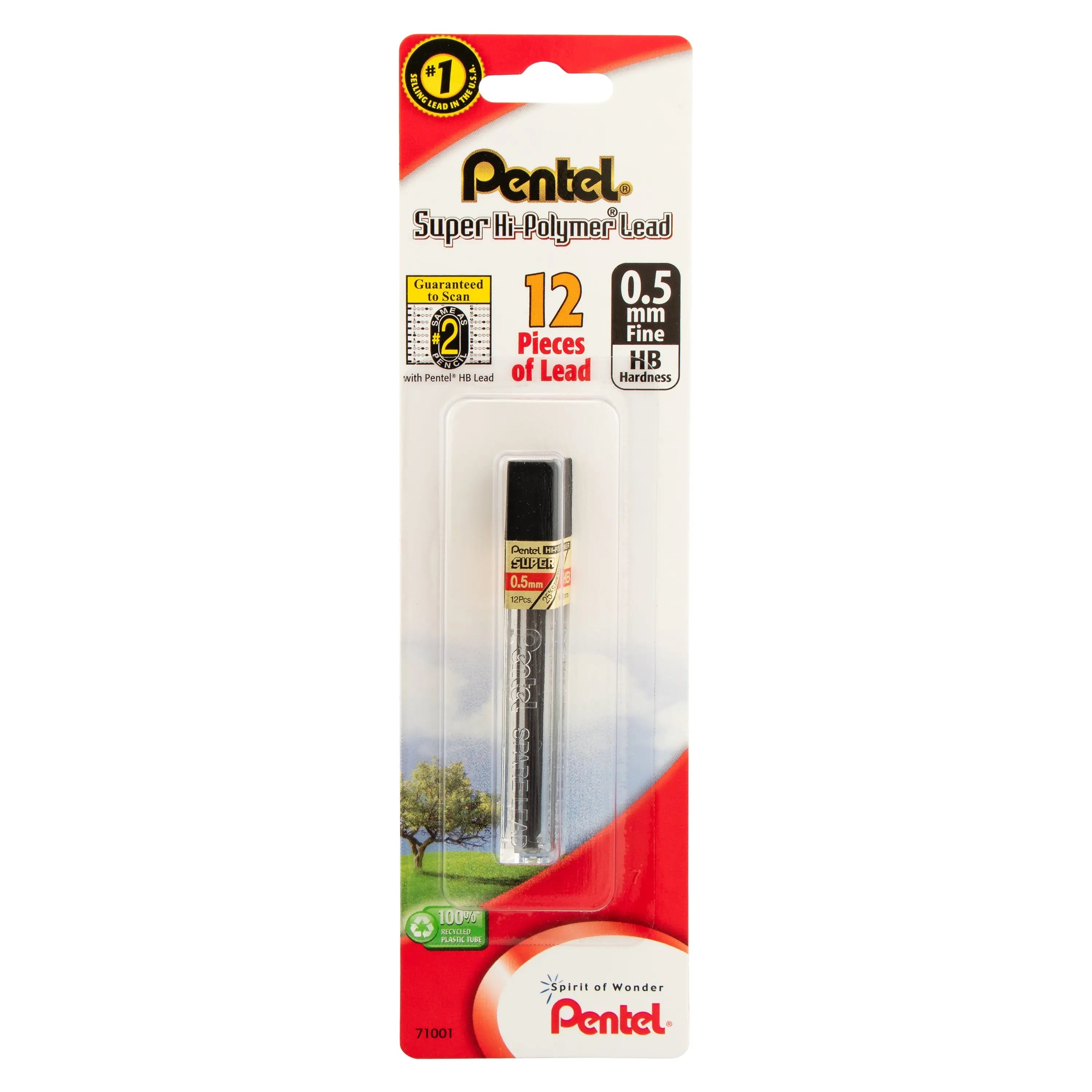 Pentel Super Hi-Polymer Lead Refill, 12 pcs/Tube, Assorted Lead Sizes, Packs - Pentel of America, Ltd.