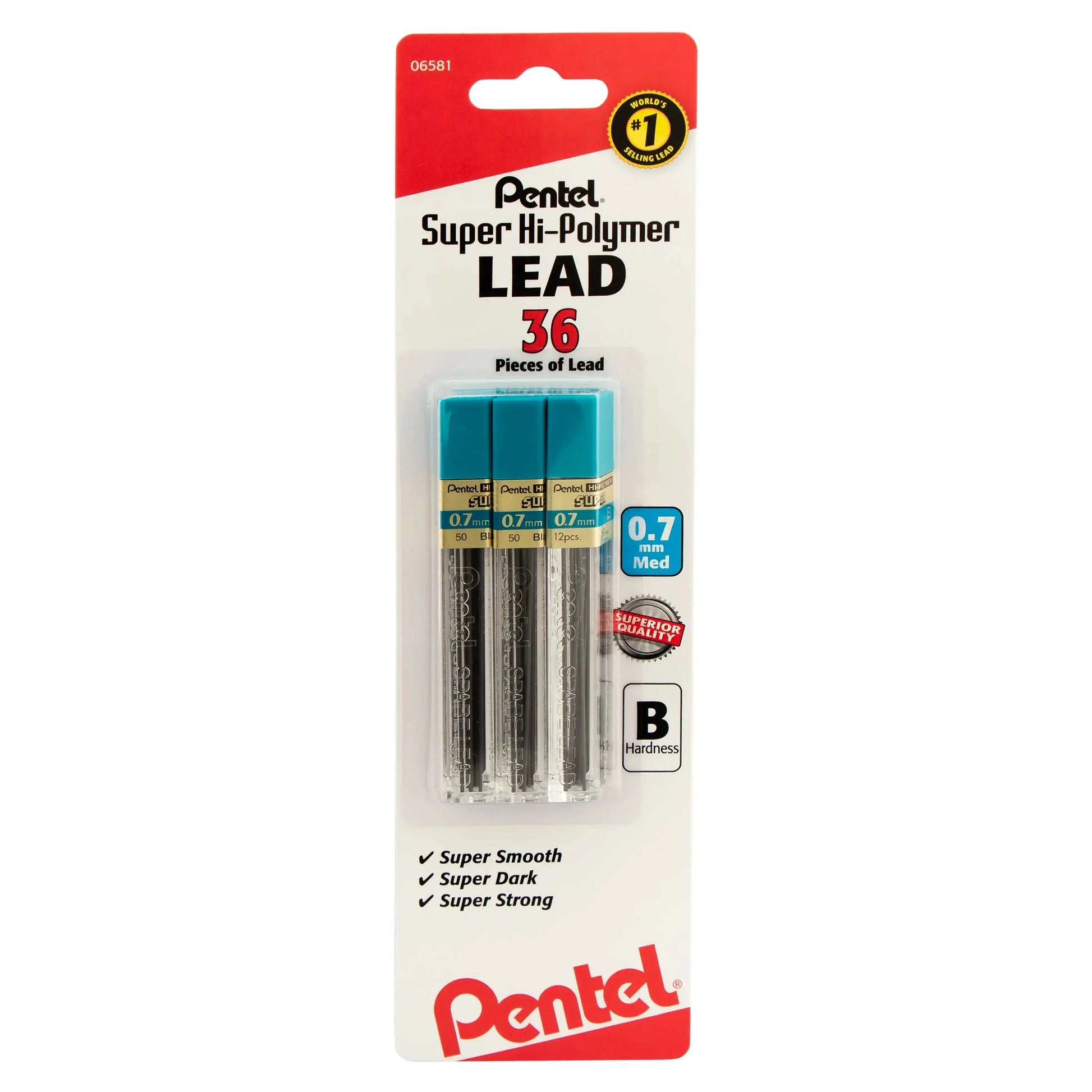 Pentel Super Hi-Polymer Lead Refill, 12 pcs/Tube, Assorted Lead Sizes, Packs - Pentel of America, Ltd.
