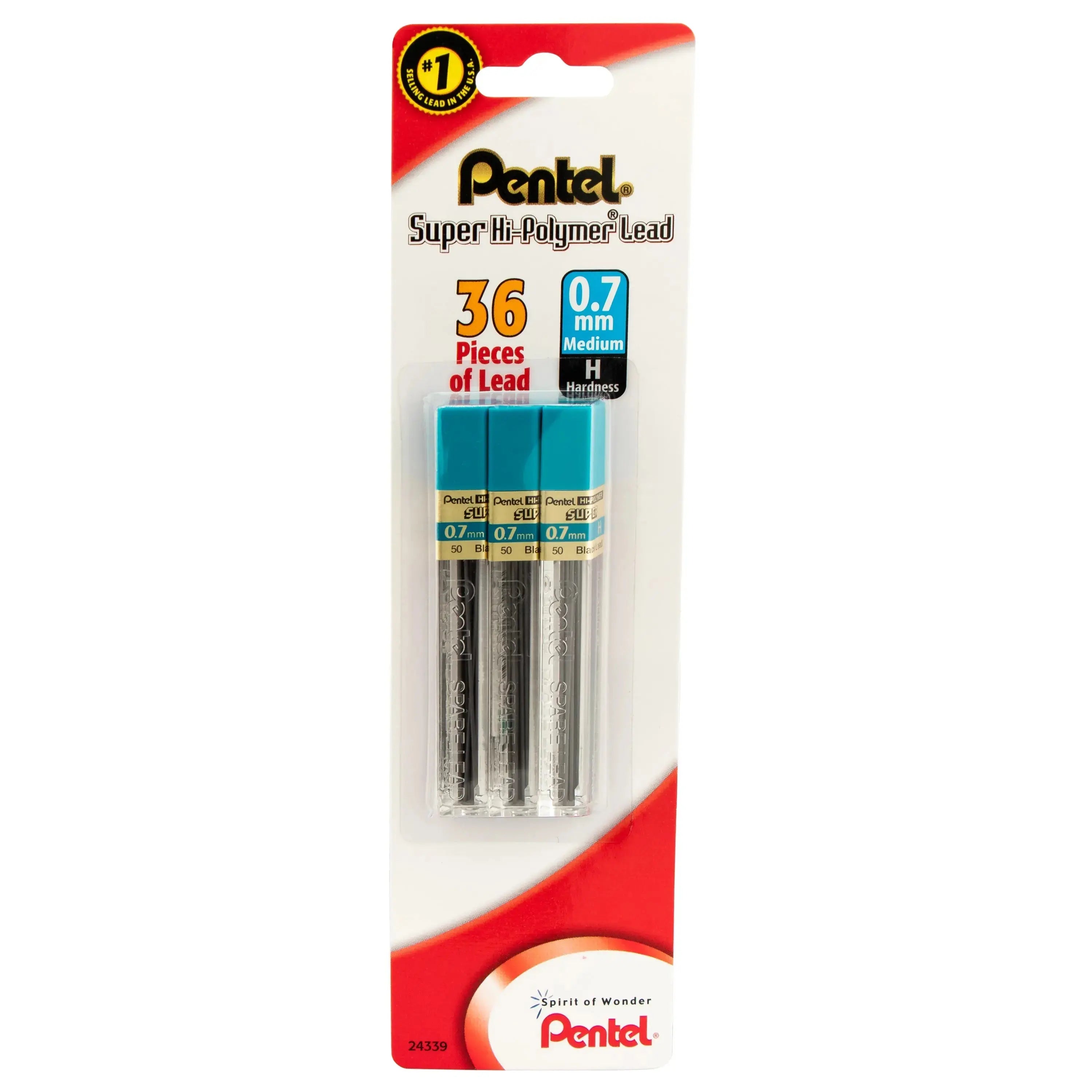 Pentel Super Hi-Polymer Lead Refill, 12 pcs/Tube, Assorted Lead Sizes, Packs - Pentel of America, Ltd.