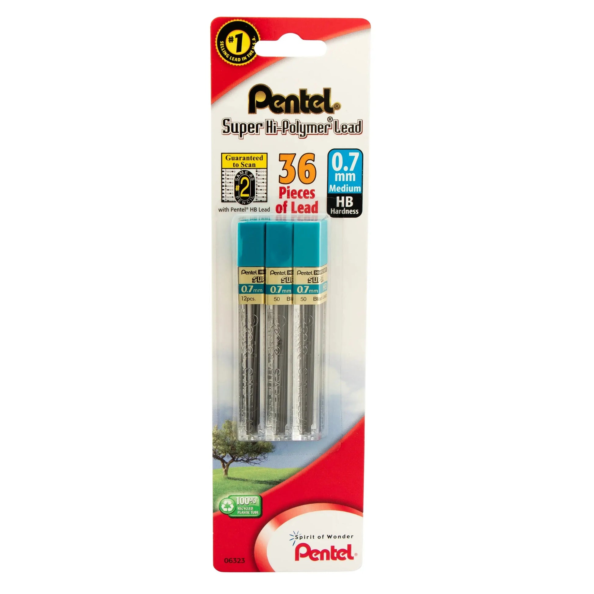 Pentel Super Hi-Polymer Lead Refill, 12 pcs/Tube, Assorted Lead Sizes, Packs - Pentel of America, Ltd.