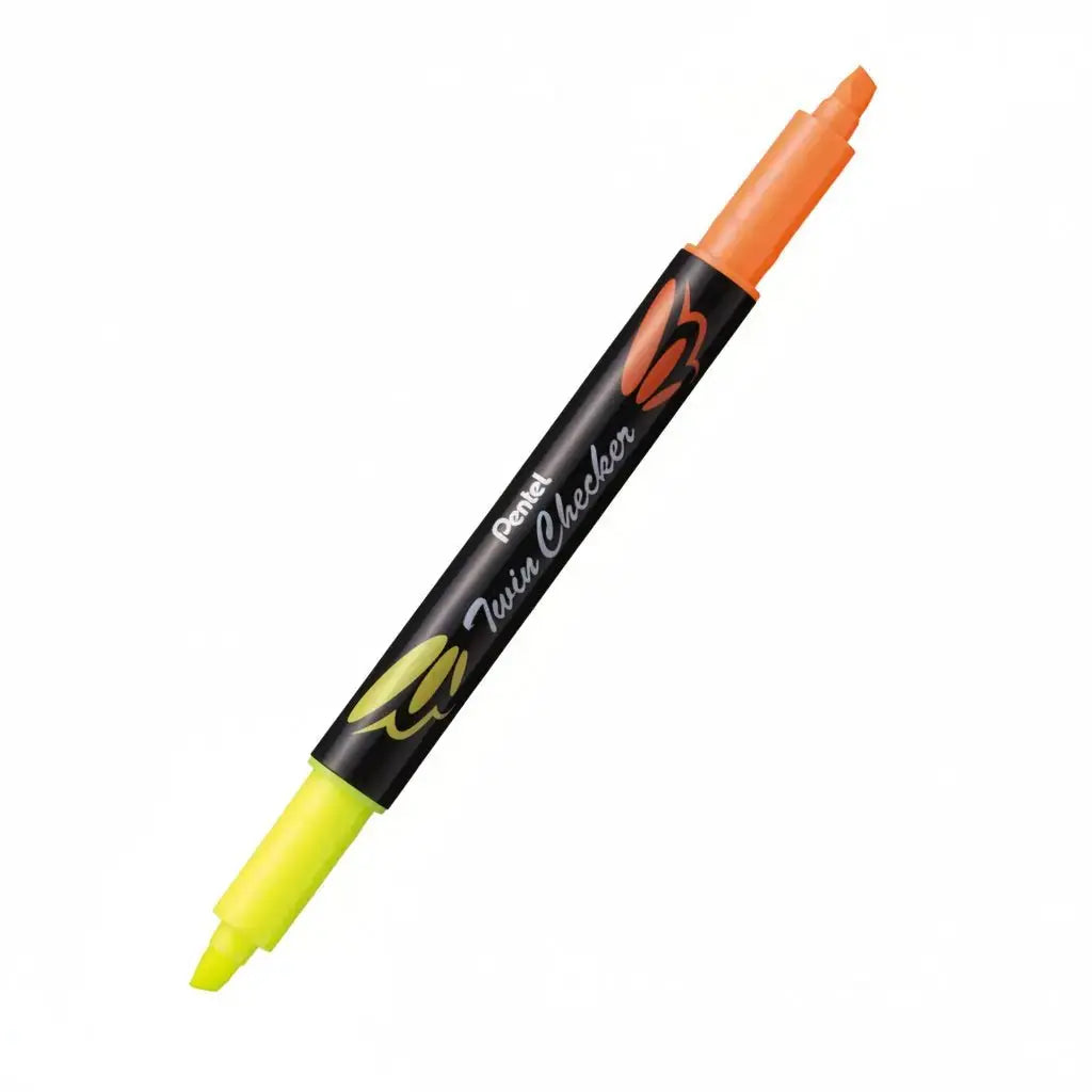 Pentel Twin Checker Dual-tip Highlighter, Chisel Tip, Assorted Ink - Pentel of America, Ltd.
