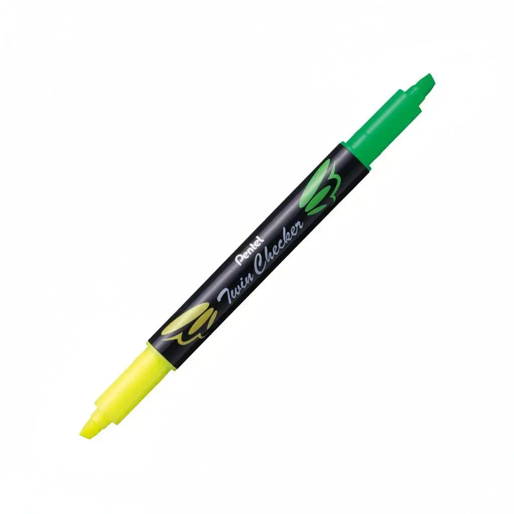 Pentel Twin Checker Dual-tip Highlighter, Chisel Tip, Assorted Ink - Pentel of America, Ltd.