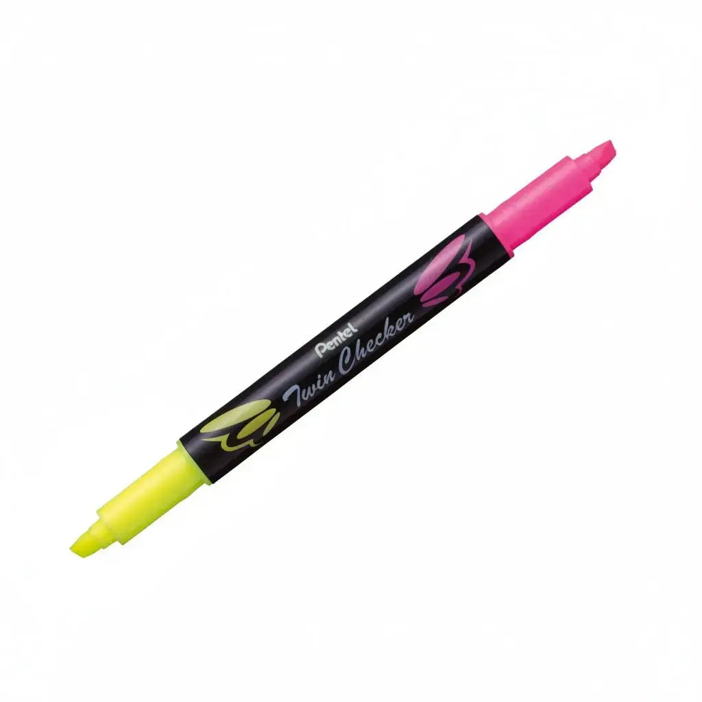 Pentel Twin Checker Dual-tip Highlighter, Chisel Tip, Assorted Ink - Pentel of America, Ltd.
