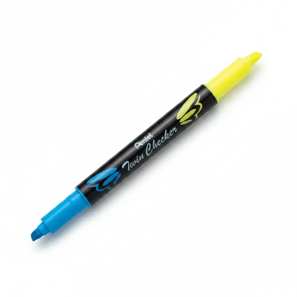 Pentel Twin Checker Dual-tip Highlighter, Chisel Tip, Assorted Ink - Pentel of America, Ltd.