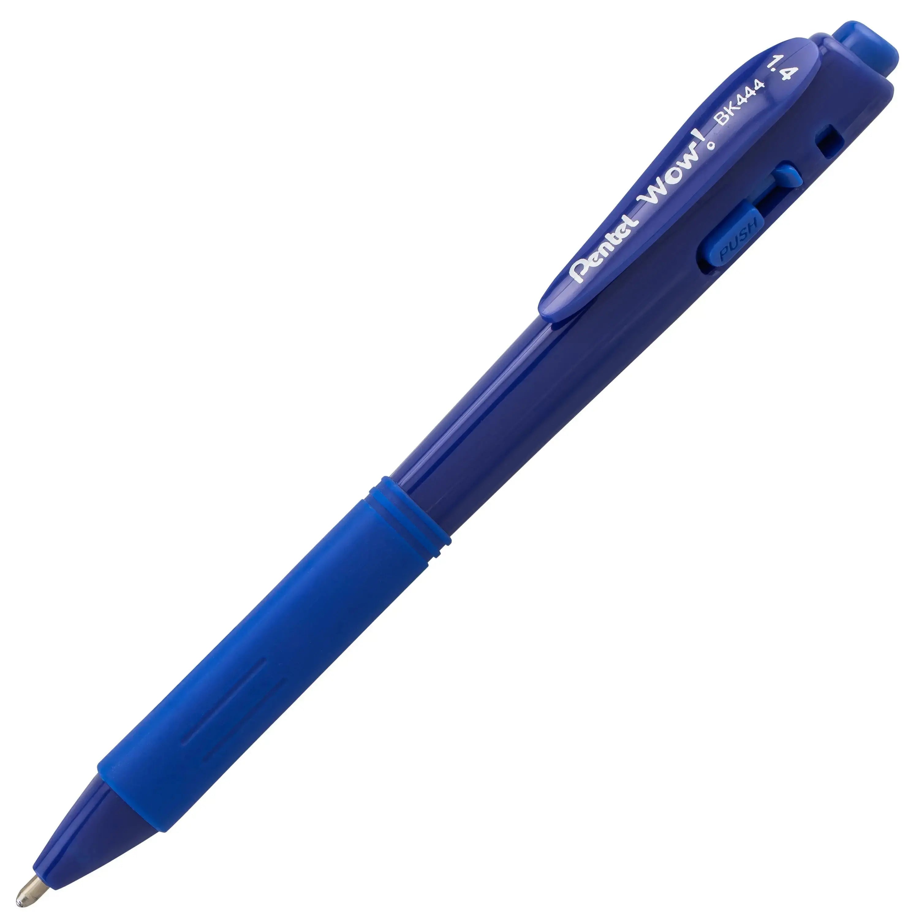 Pentel Wow! Retractable Ballpoint Pen, (1.4mm), Bold Line, Blue Ink, Pack of 18 (BK444BP18C) - Pentel of America, Ltd.
