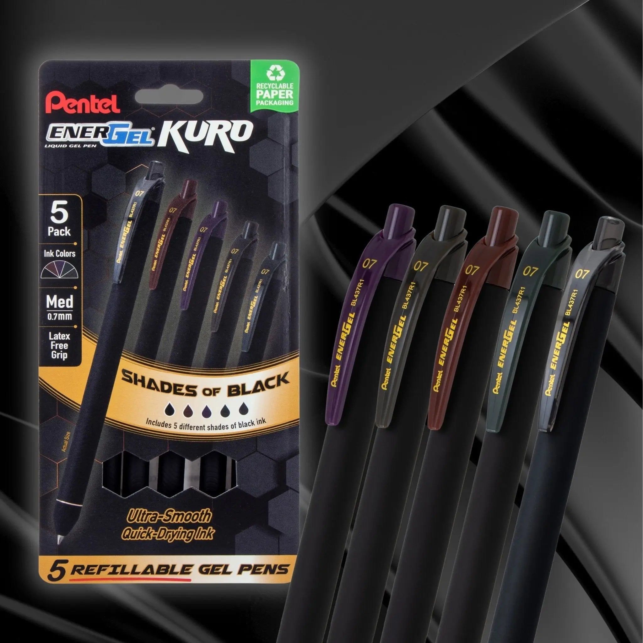 Refill Ink - For EnerGel Liquid Gel Pen, (0.7mm) Medium Line, Bordeaux Black Ink - Pentel of America, Ltd.