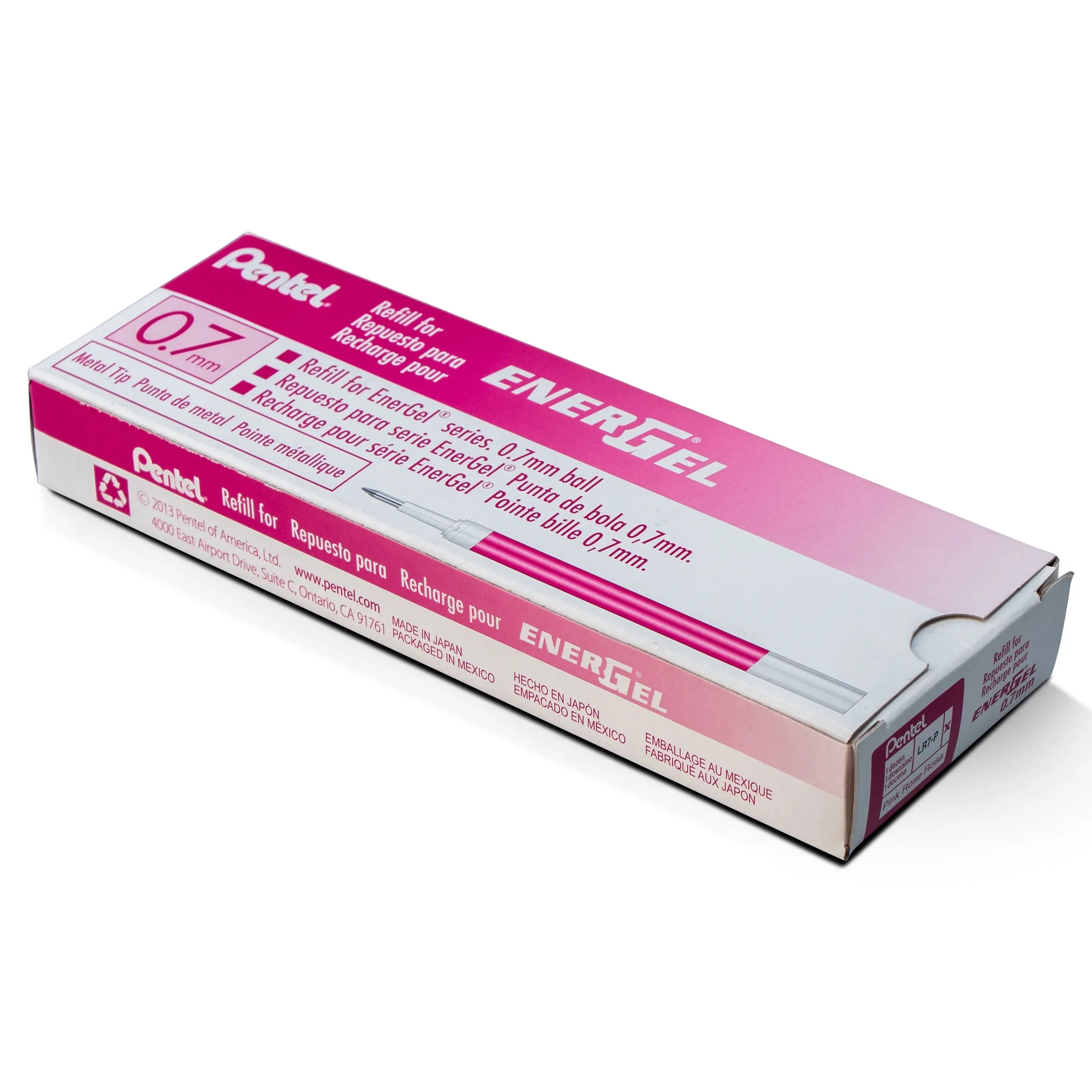 Refill Ink for EnerGel Liquid Gel Pen, (0.7mm), Metal Tip, Box of 12 - Pentel of America, Ltd.