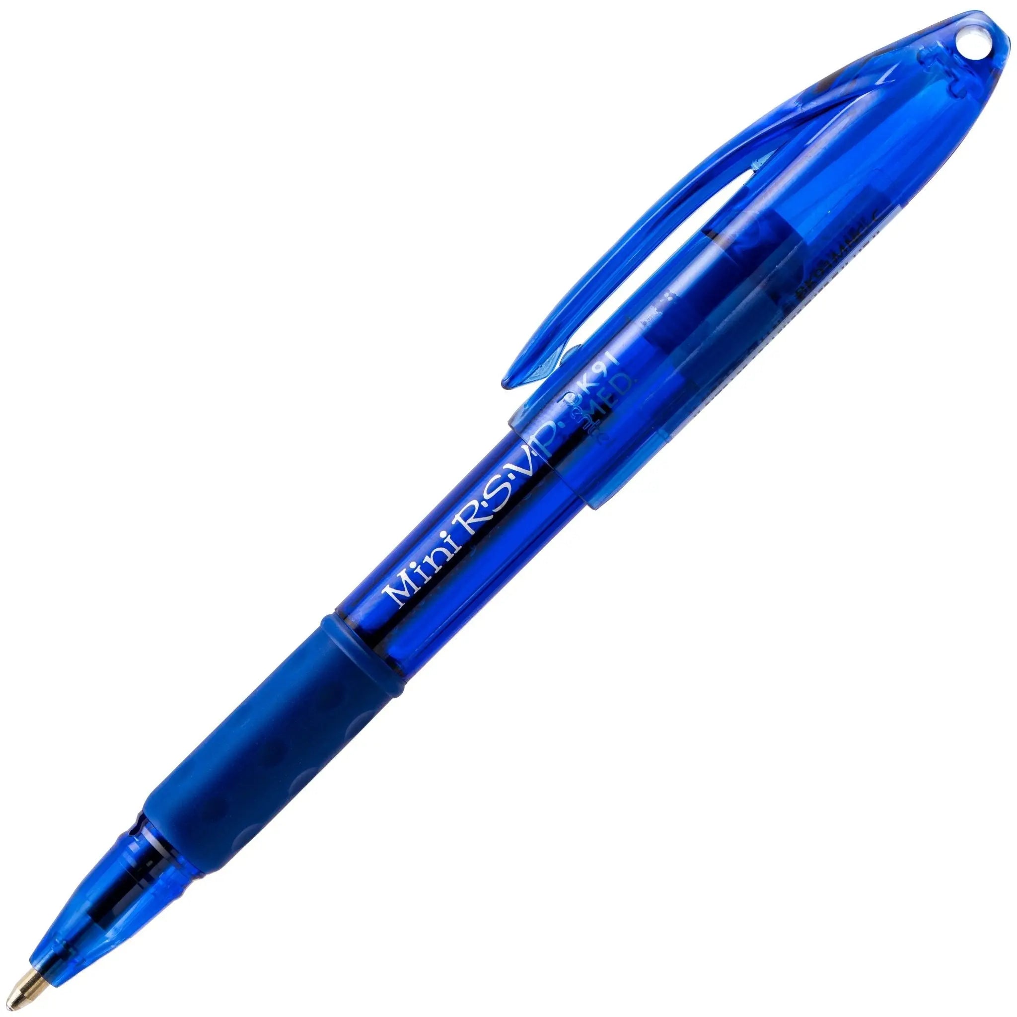 RSVP Mini Ballpoint Pen, (1.0mm) Medium Line, Blue Ink - Pentel of America, Ltd.