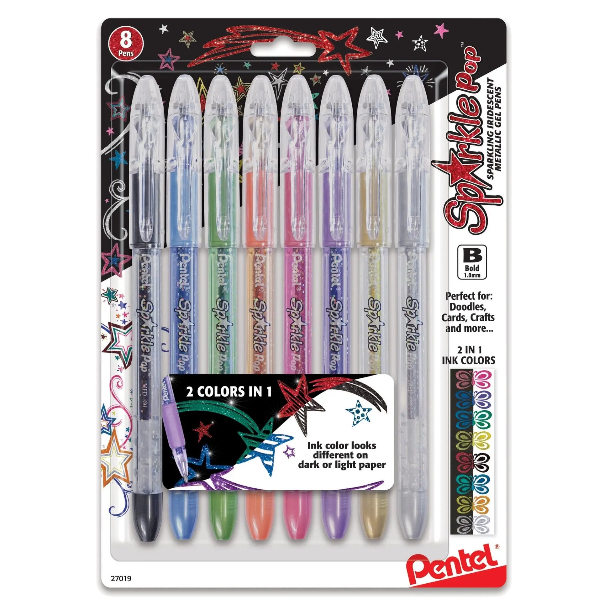 Sparkle Pop Metallic Gel Pen, Bold Line, Assorted Ink 8-Pk
