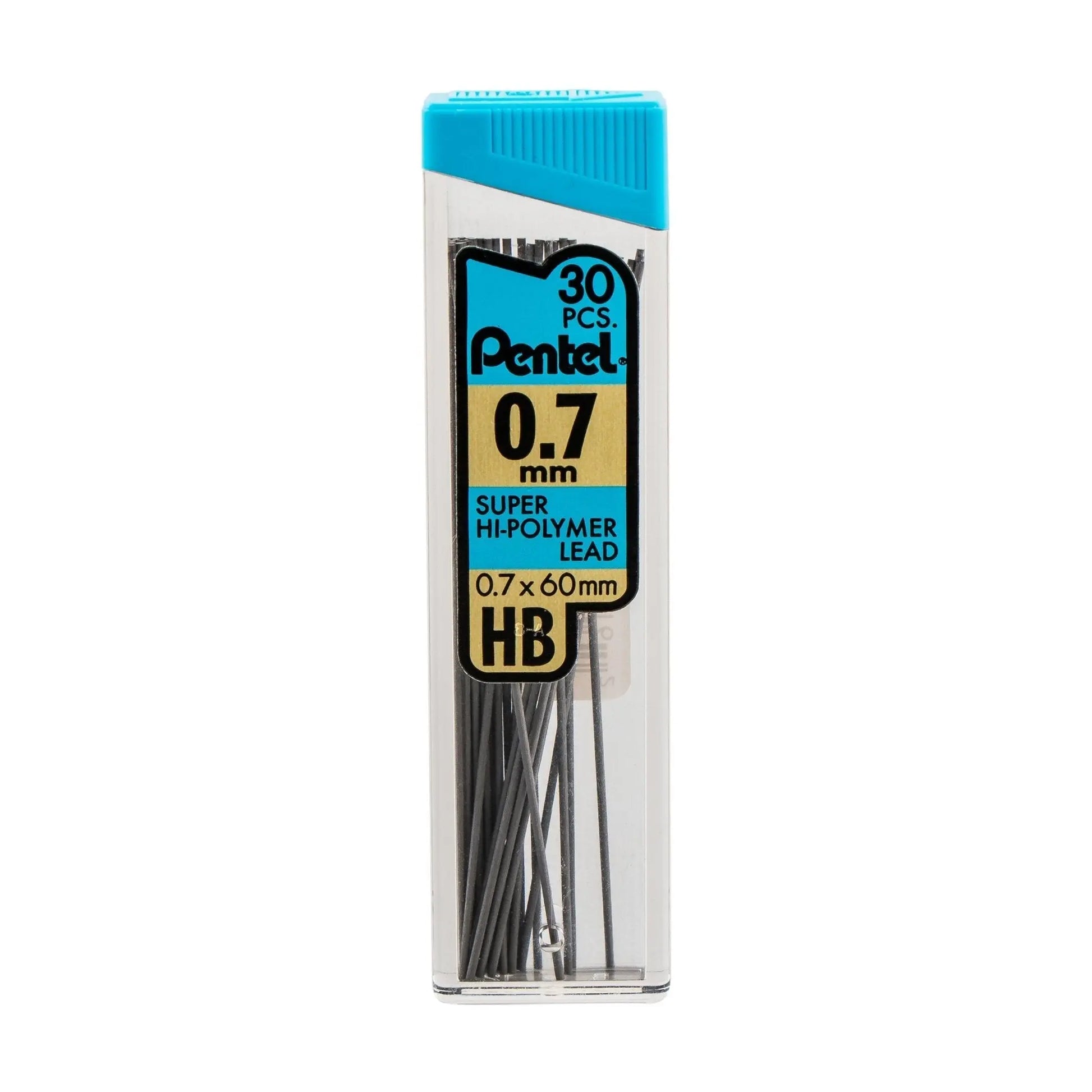 Super Hi - Polymer® Lead, 0.7mm, HB, 30 Pieces per Tube, Box of 12 Tubes - Pentel of America, Ltd.
