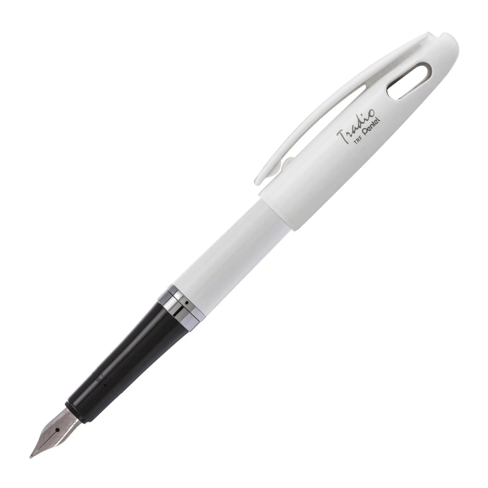 Tradio Fountain Pen, White Barrel, Blue Ink, in gift box with info band - Pentel of America, Ltd.