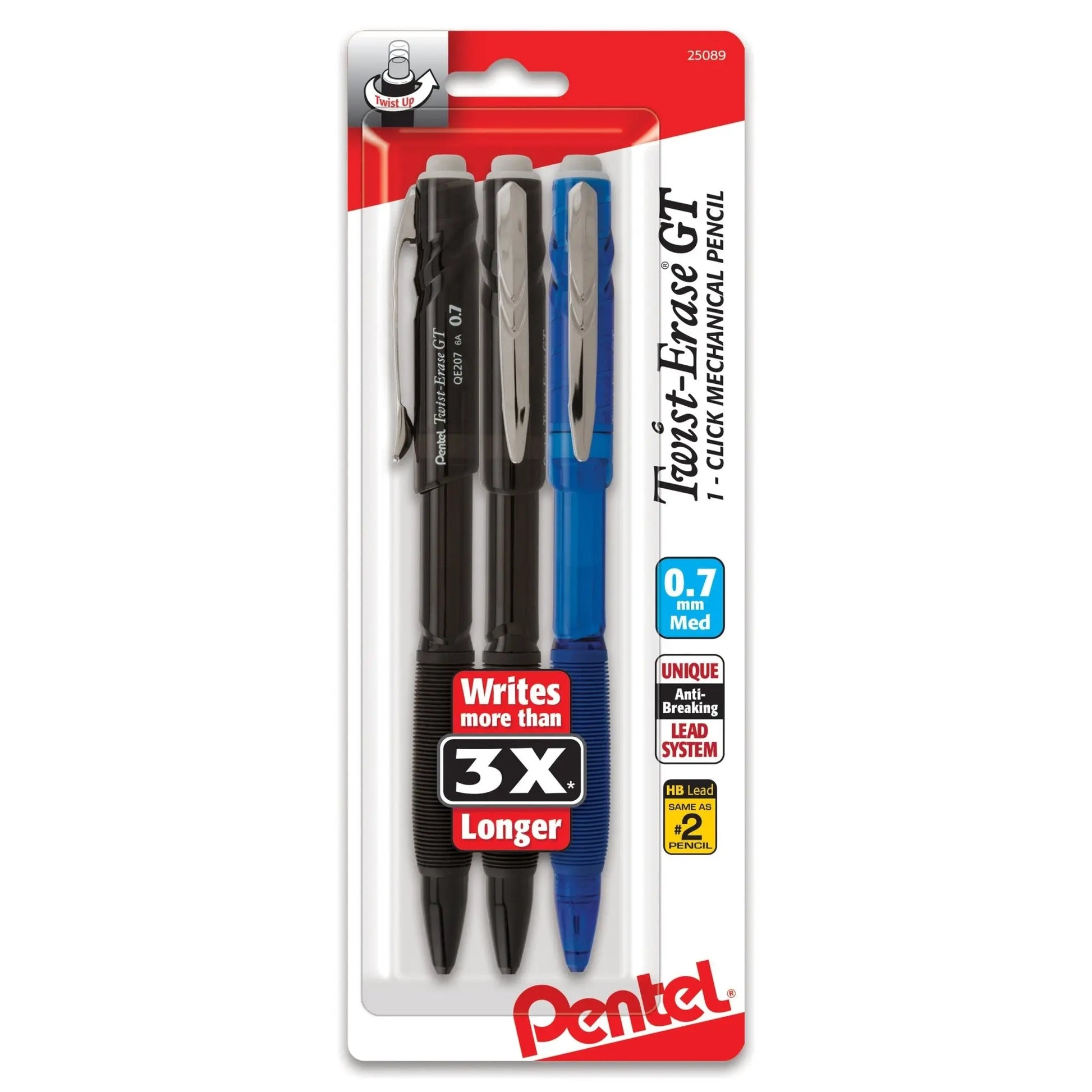 Twist - Erase® GT Mechanical Pencil - 3 - pack - Pentel of America, Ltd.