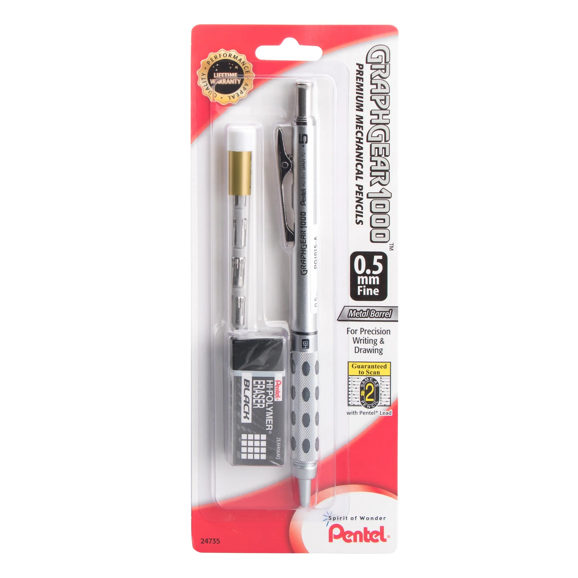 Pentel GraphGear 1000 Automatic Drafting Pencil, Eraser Refills, 1-Pk  Pentel of America, Ltd.