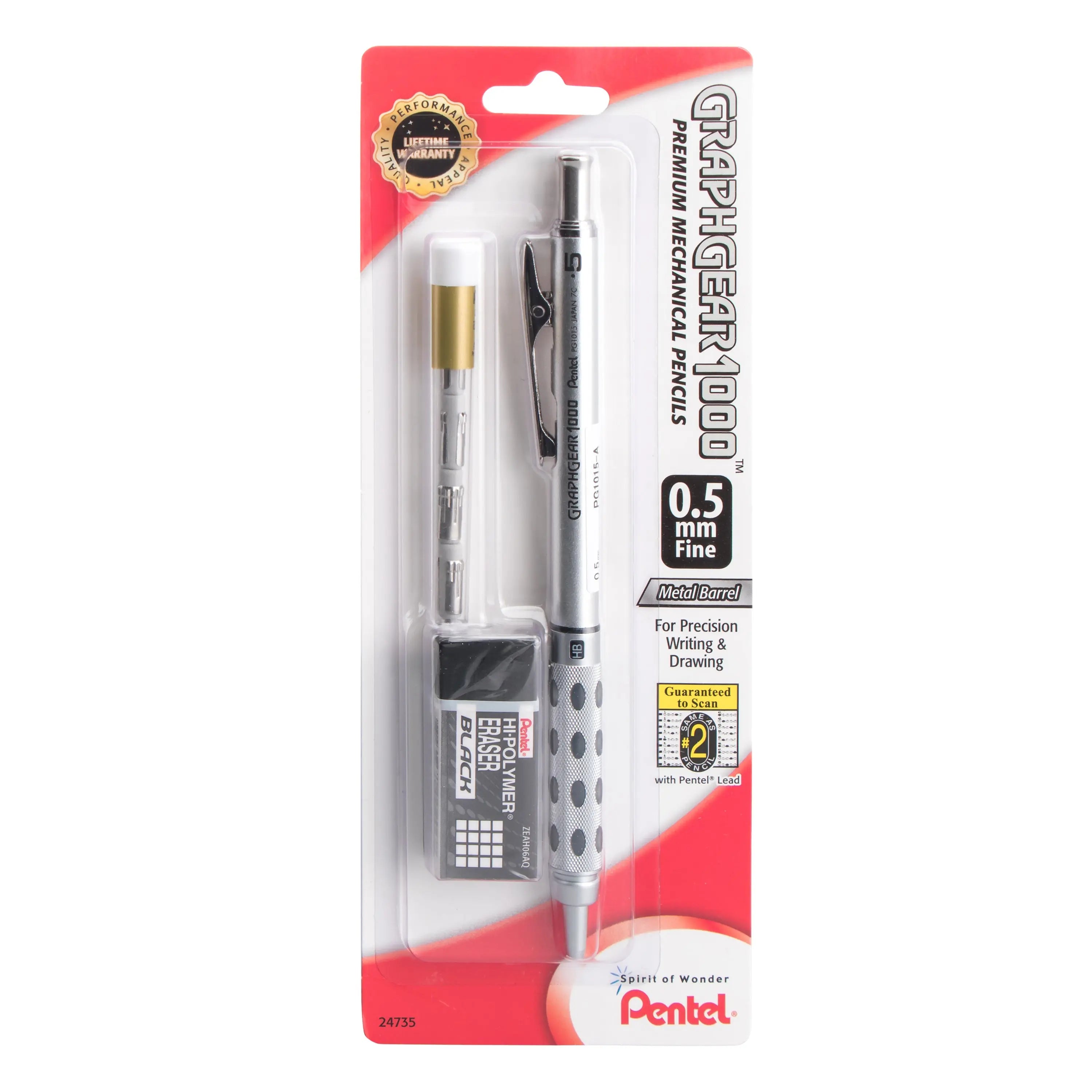 Pentel GraphGear 1000 Automatic Drafting Pencil, Eraser Refills, 1-Pk  Pentel of America, Ltd.