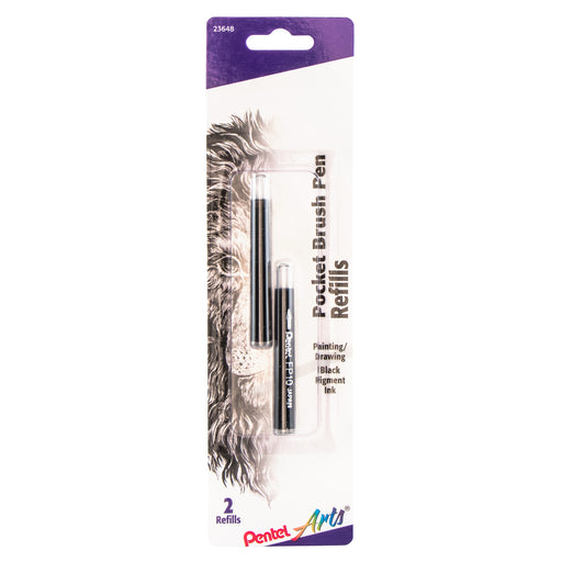 Pocket Brush Pen Refills - Black 2 Pack