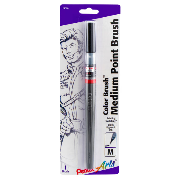 Pentel Arts Sign Pen Brush Tip, Black Ink 