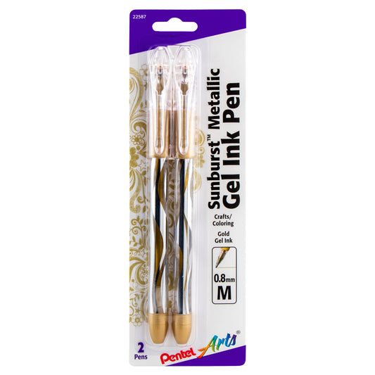 Sunburst™ Metallic Gel Pen, 2 Pack (Gold)