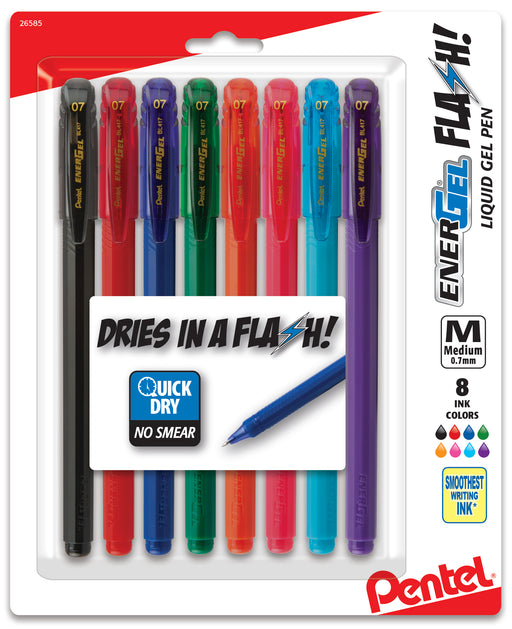 EnerGel Flash Liquid Gel Pens - 8-pack